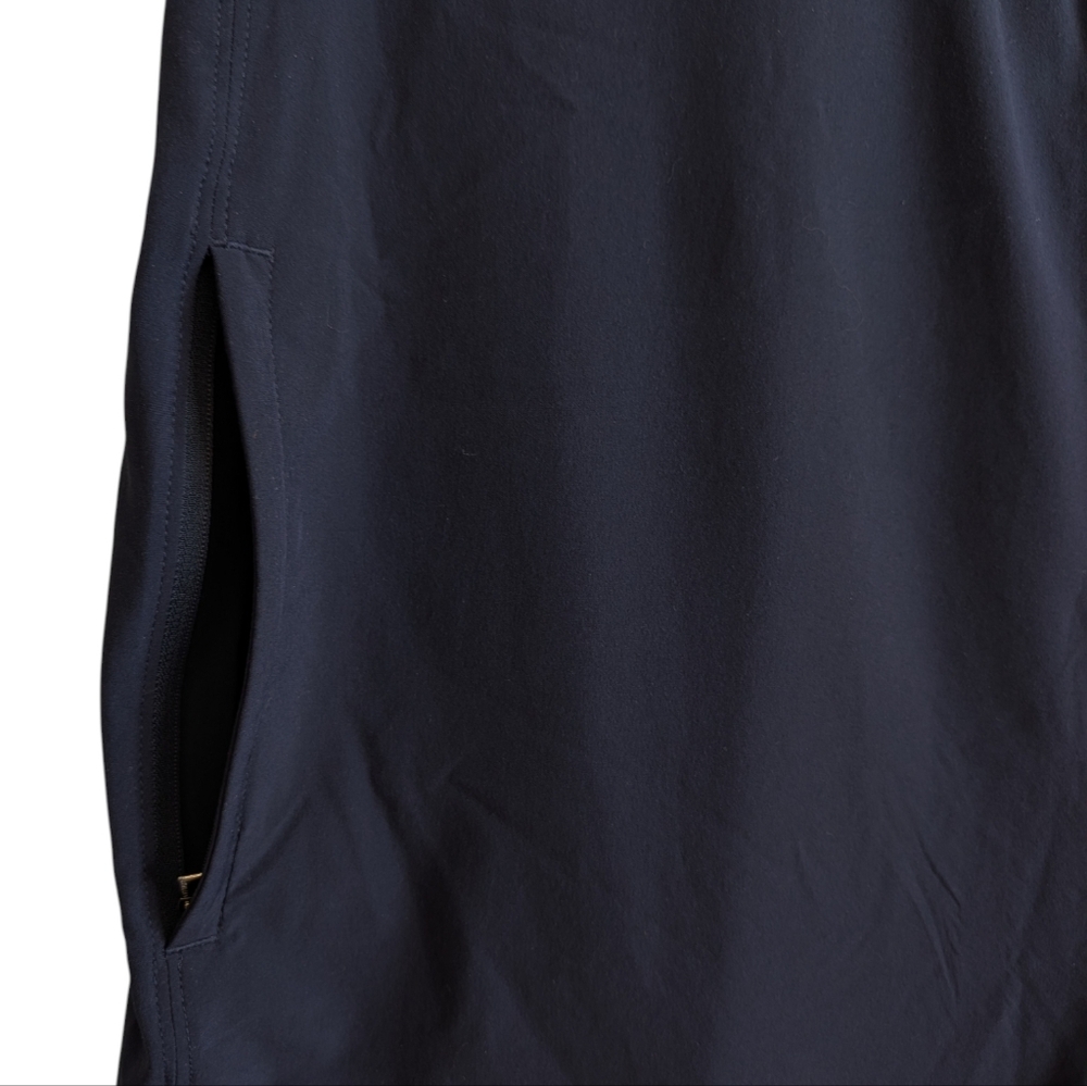 Athleta Navy Blue Jumpsuit Scoop Neck Wide Legs Pockets Athleisure - Picture 5 of 7